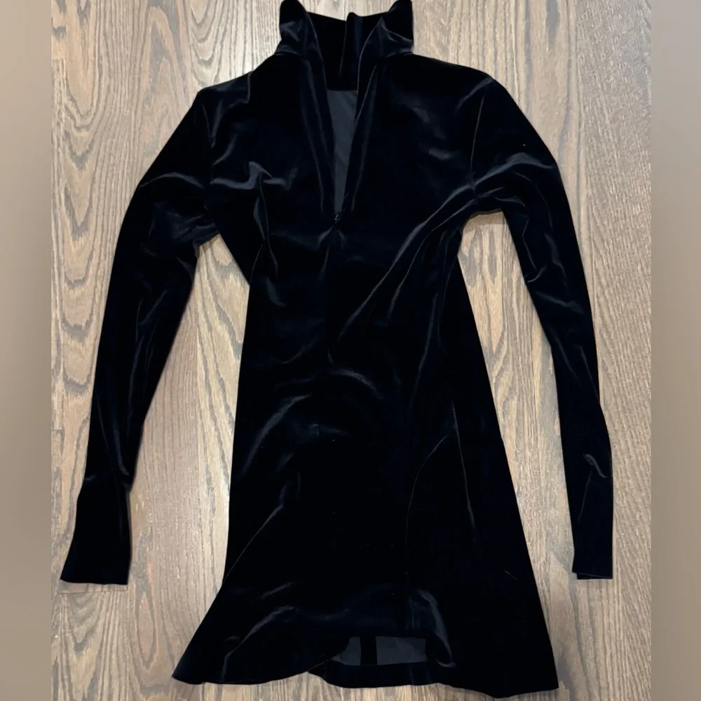 Long Sleeve Turtleneck Fishtail Mini Dress - Picture 8 of 11